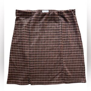 Full Tilt Mini Skirt - Black and Brown Plaid